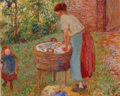 卡米耶毕沙罗 - Washerwoman, Eragny